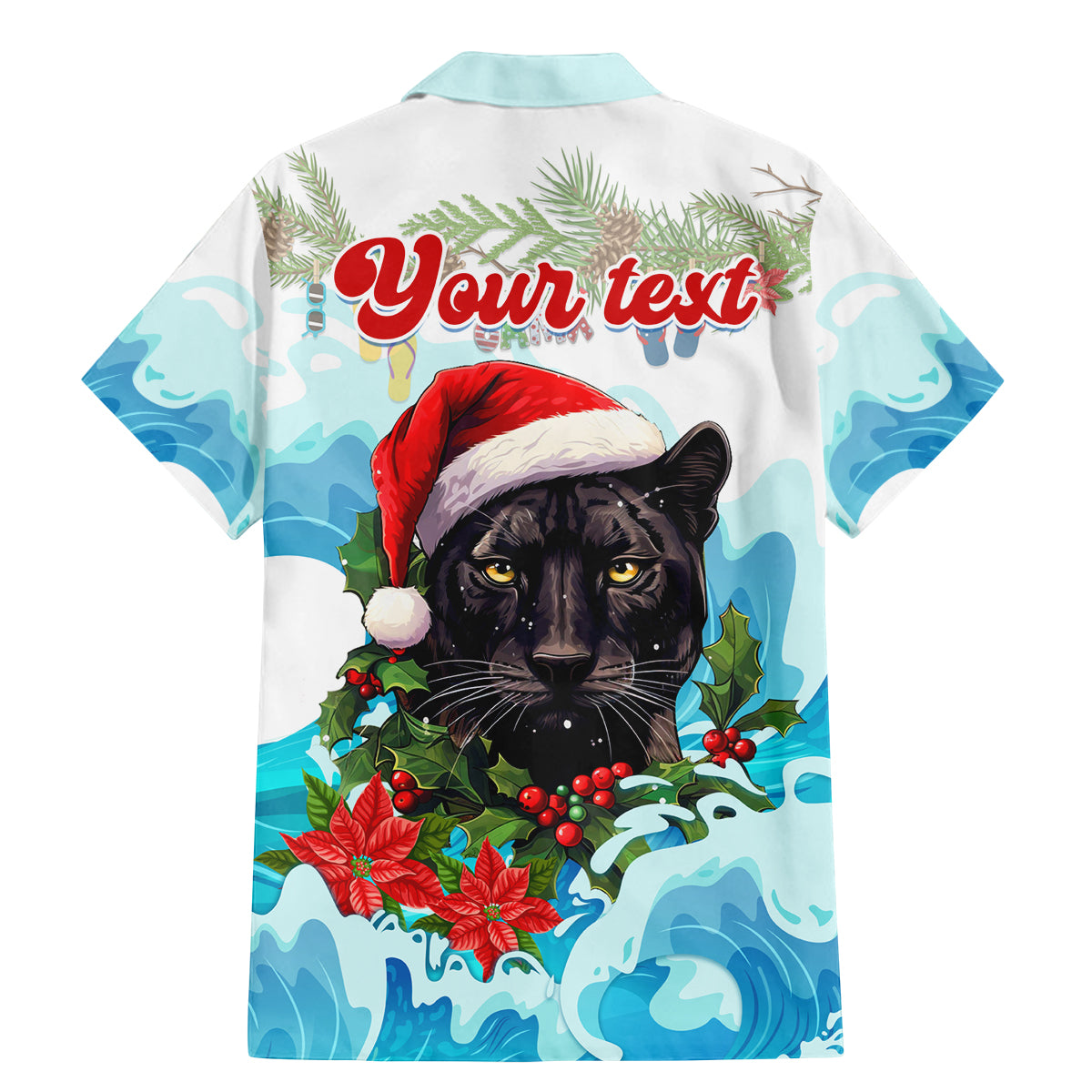 personalised-australia-panthers-christmas-family-matching-mermaid-dress-and-hawaiian-shirt-merry-and-bright-breaking-wave