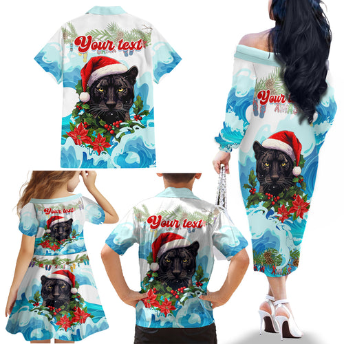 personalised-australia-panthers-christmas-family-matching-off-shoulder-long-sleeve-dress-and-hawaiian-shirt-merry-and-bright-breaking-wave