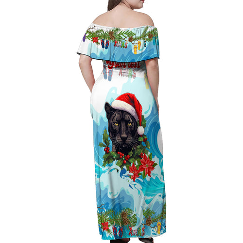 personalised-australia-panthers-christmas-family-matching-off-shoulder-maxi-dress-and-hawaiian-shirt-merry-and-bright-breaking-wave