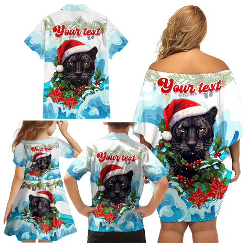 personalised-australia-panthers-christmas-family-matching-off-shoulder-short-dress-and-hawaiian-shirt-merry-and-bright-breaking-wave