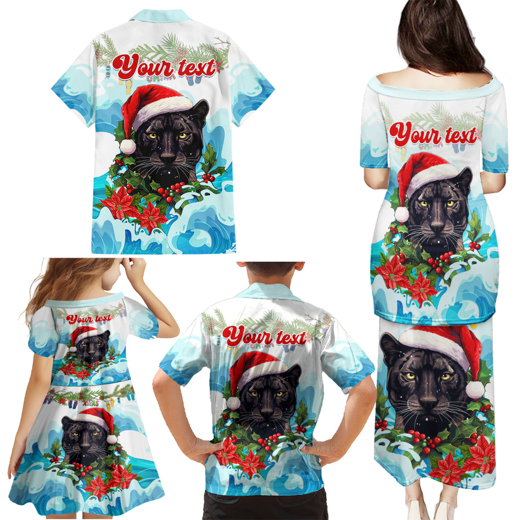 personalised-australia-panthers-christmas-family-matching-puletasi-dress-and-hawaiian-shirt-merry-and-bright-breaking-wave