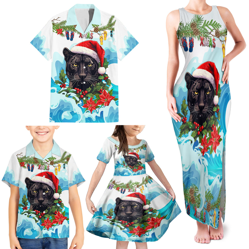 personalised-australia-panthers-christmas-family-matching-tank-maxi-dress-and-hawaiian-shirt-merry-and-bright-breaking-wave