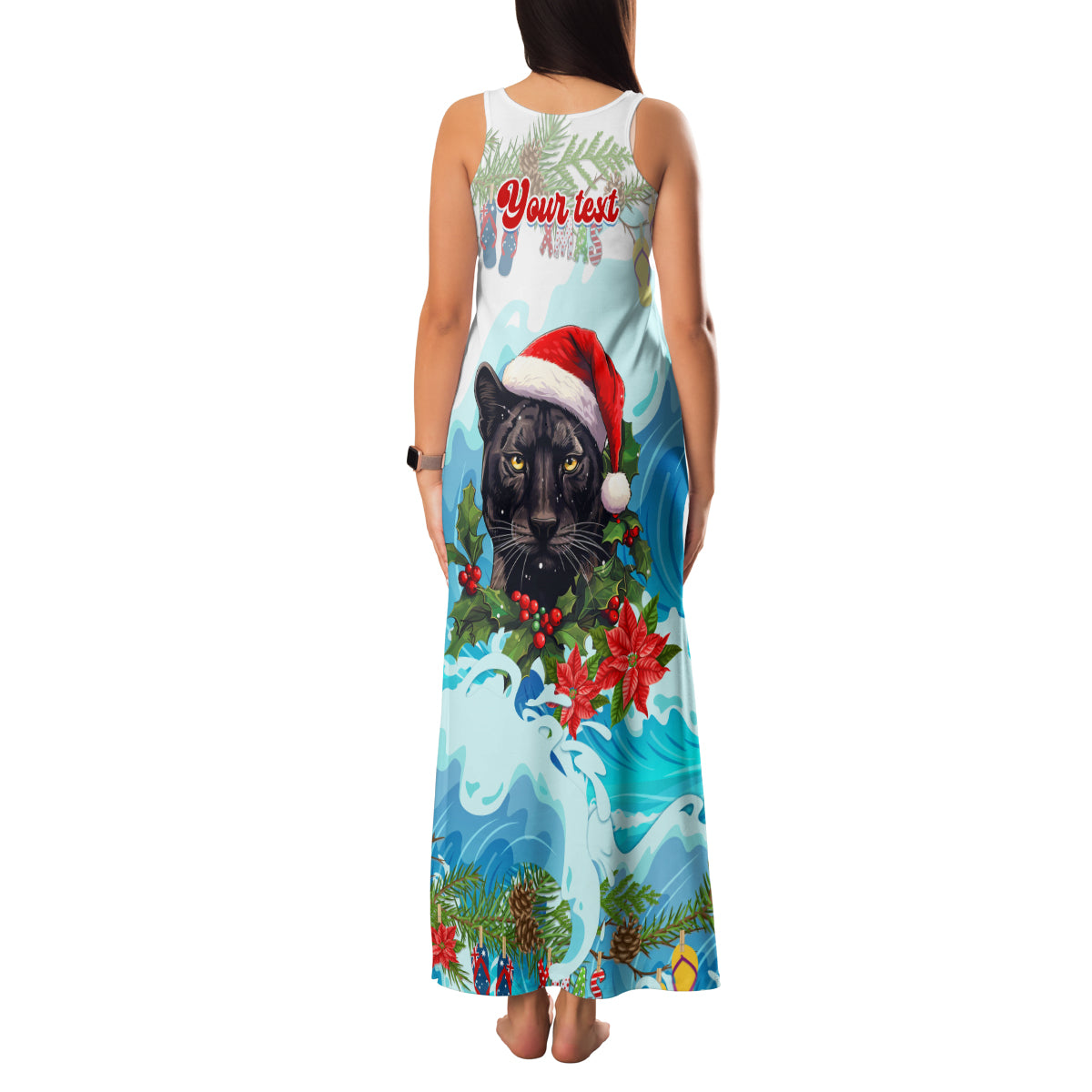 personalised-australia-panthers-christmas-family-matching-tank-maxi-dress-and-hawaiian-shirt-merry-and-bright-breaking-wave