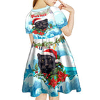 personalised-australia-panthers-christmas-kid-short-sleeve-dress-merry-and-bright-breaking-wave