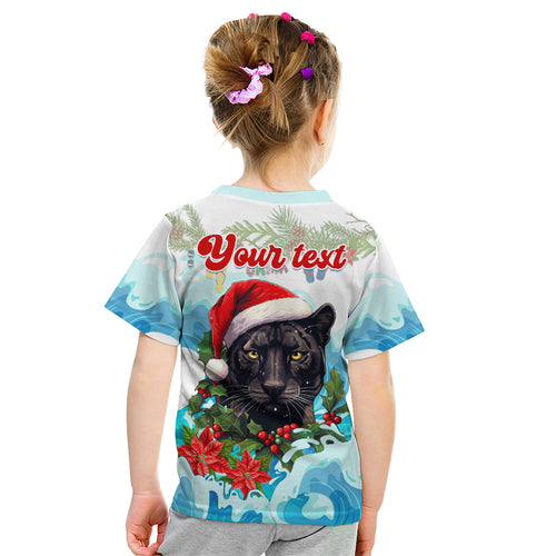 personalised-australia-panthers-christmas-kid-t-shirt-merry-and-bright-breaking-wave