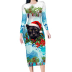 personalised-australia-panthers-christmas-long-sleeve-bodycon-dress-merry-and-bright-breaking-wave