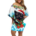 personalised-australia-panthers-christmas-off-shoulder-short-dress-merry-and-bright-breaking-wave