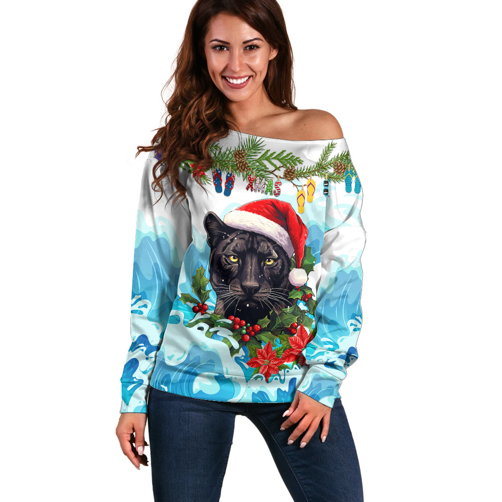personalised-australia-panthers-christmas-off-shoulder-sweater-merry-and-bright-breaking-wave
