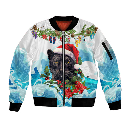 personalised-australia-panthers-christmas-sleeve-zip-bomber-jacket-merry-and-bright-breaking-wave