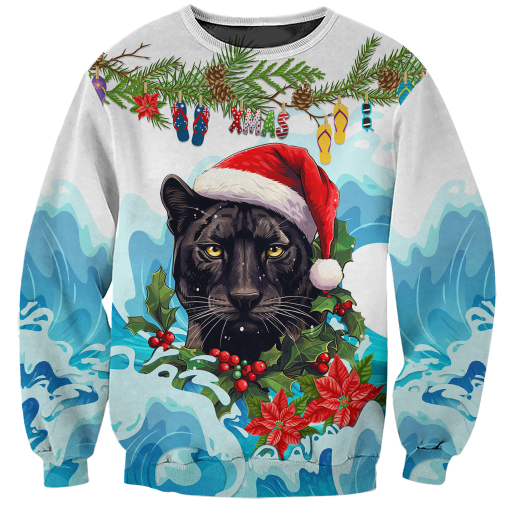 personalised-australia-panthers-christmas-sweatshirt-merry-and-bright-breaking-wave