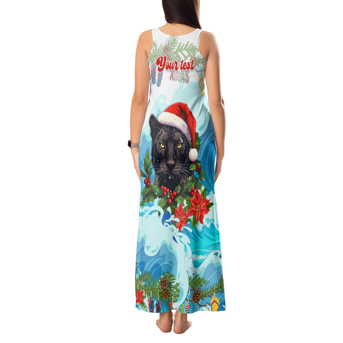 personalised-australia-panthers-christmas-tank-maxi-dress-merry-and-bright-breaking-wave