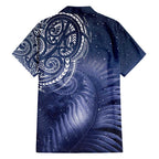 New Zealand Galaxy Fern Family Matching Puletasi and Hawaiian Shirt