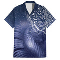 New Zealand Galaxy Fern Family Matching Short Sleeve Bodycon Dress and Hawaiian Shirt