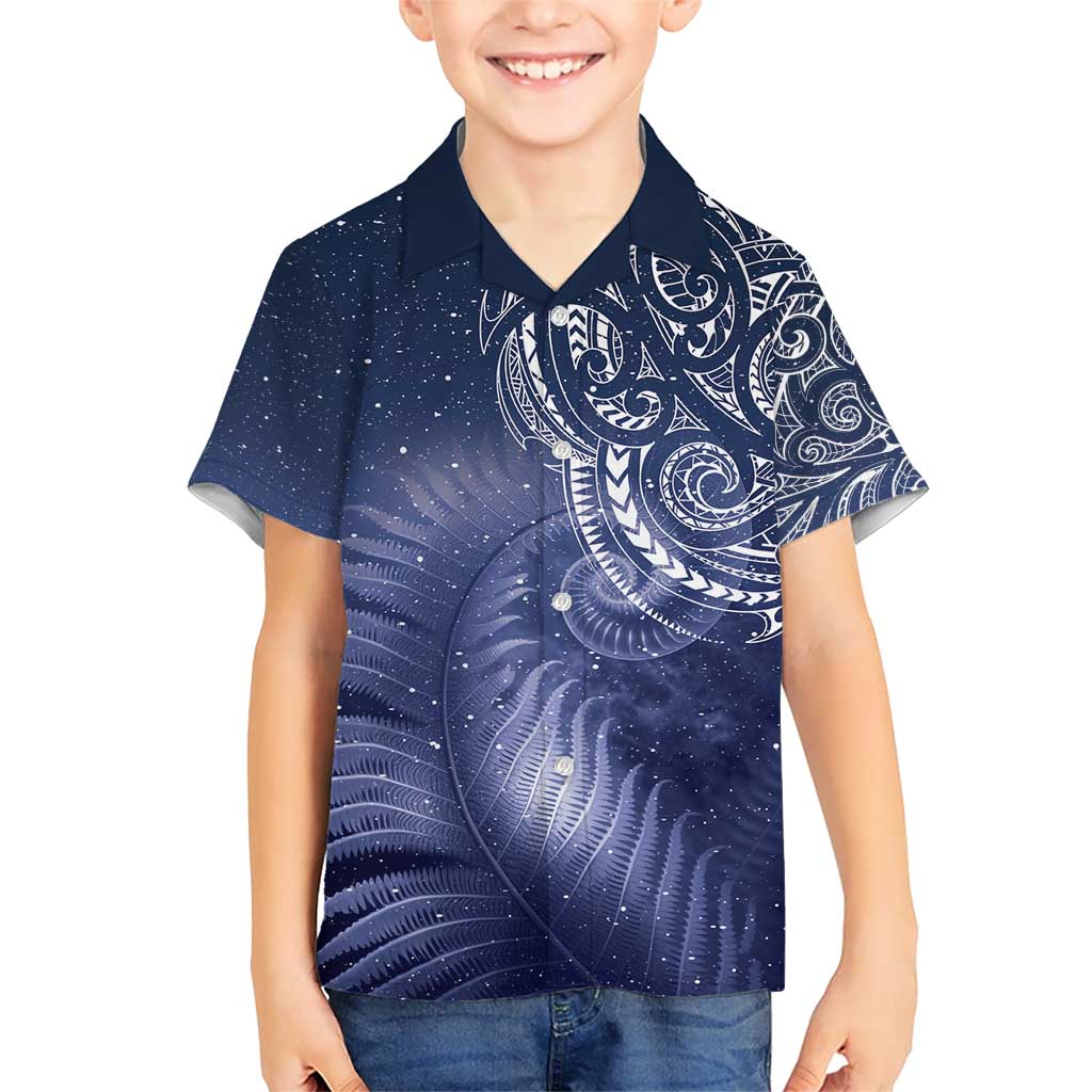 New Zealand Galaxy Fern Kid Hawaiian Shirt