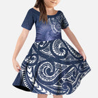 New Zealand Galaxy Fern Kid Short Sleeve Dress