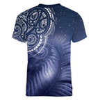 New Zealand Galaxy Fern Women V-Neck T-Shirt