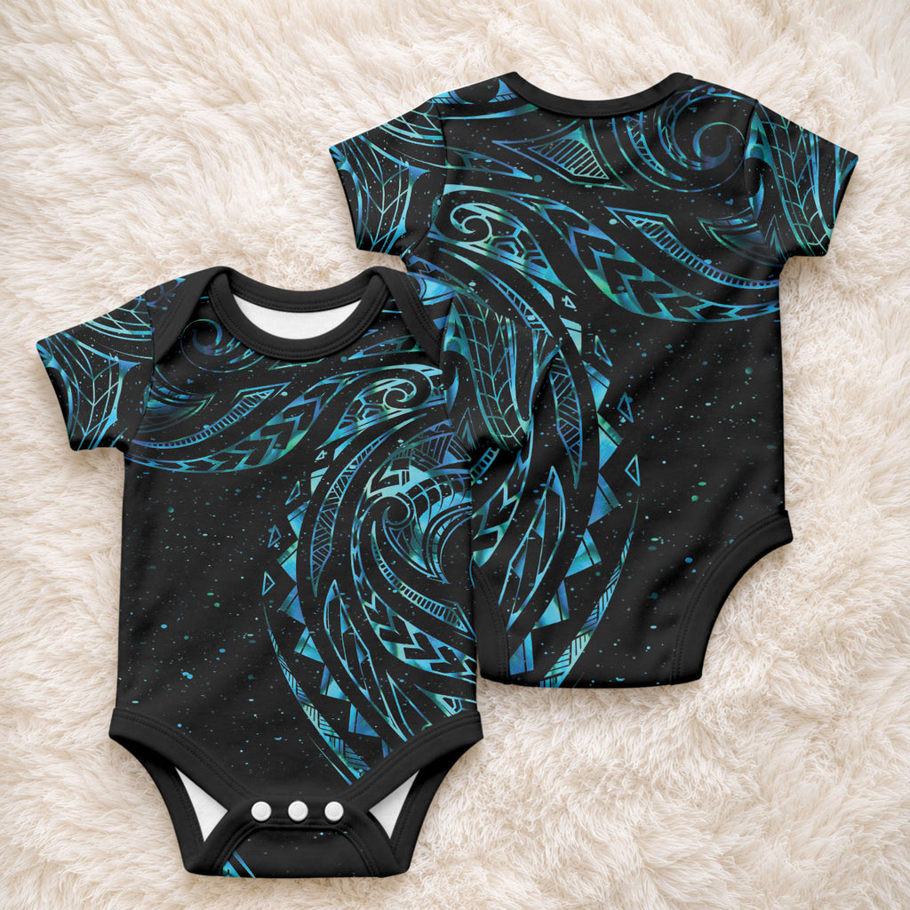 New Zealand Tribal Tattoo Baby Onesie With Matariki Art