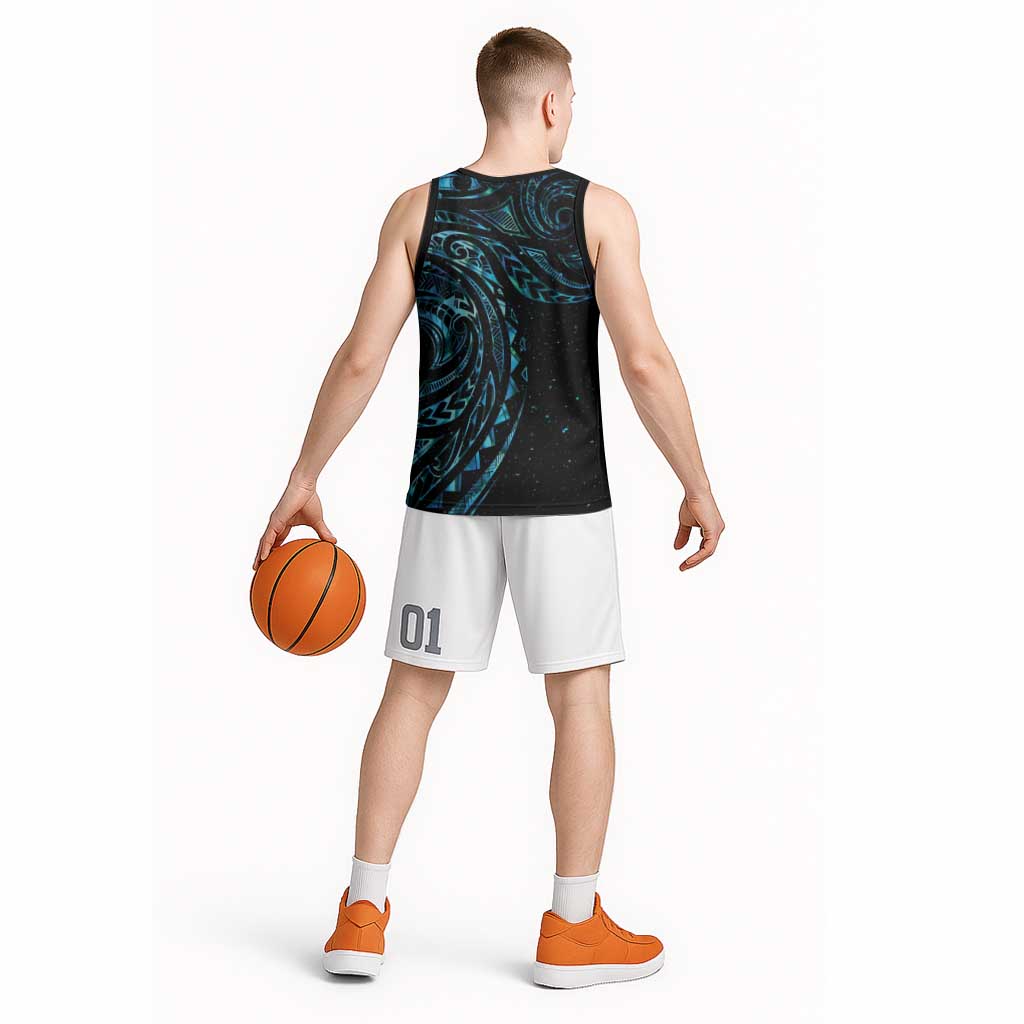 New Zealand Matariki Basketball Jersey Galaxy Maori Tribal Tattoo - Aussie Hoodie