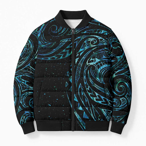 New Zealand Matariki Bomber Puffer Jacket Galaxy Maori Tribal Tattoo - Aussie Hoodie