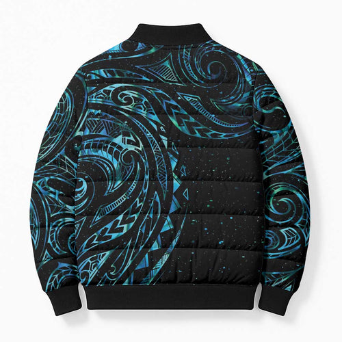 New Zealand Matariki Bomber Puffer Jacket Galaxy Maori Tribal Tattoo - Aussie Hoodie
