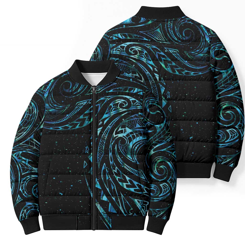 New Zealand Matariki Bomber Puffer Jacket Galaxy Maori Tribal Tattoo - Aussie Hoodie