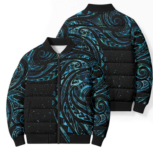 New Zealand Matariki Bomber Puffer Jacket Galaxy Maori Tribal Tattoo - Aussie Hoodie