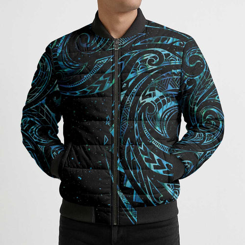 New Zealand Matariki Bomber Puffer Jacket Galaxy Maori Tribal Tattoo - Aussie Hoodie