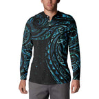New Zealand Tribal Tattoo Button Sweatshirt With Matariki Art
