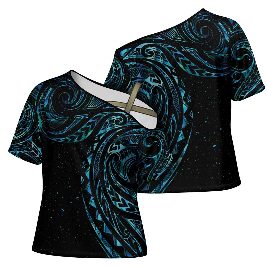 New Zealand Matariki Cross Shoulder Shirt Galaxy Maori Tribal Tattoo - Aussie Hoodie