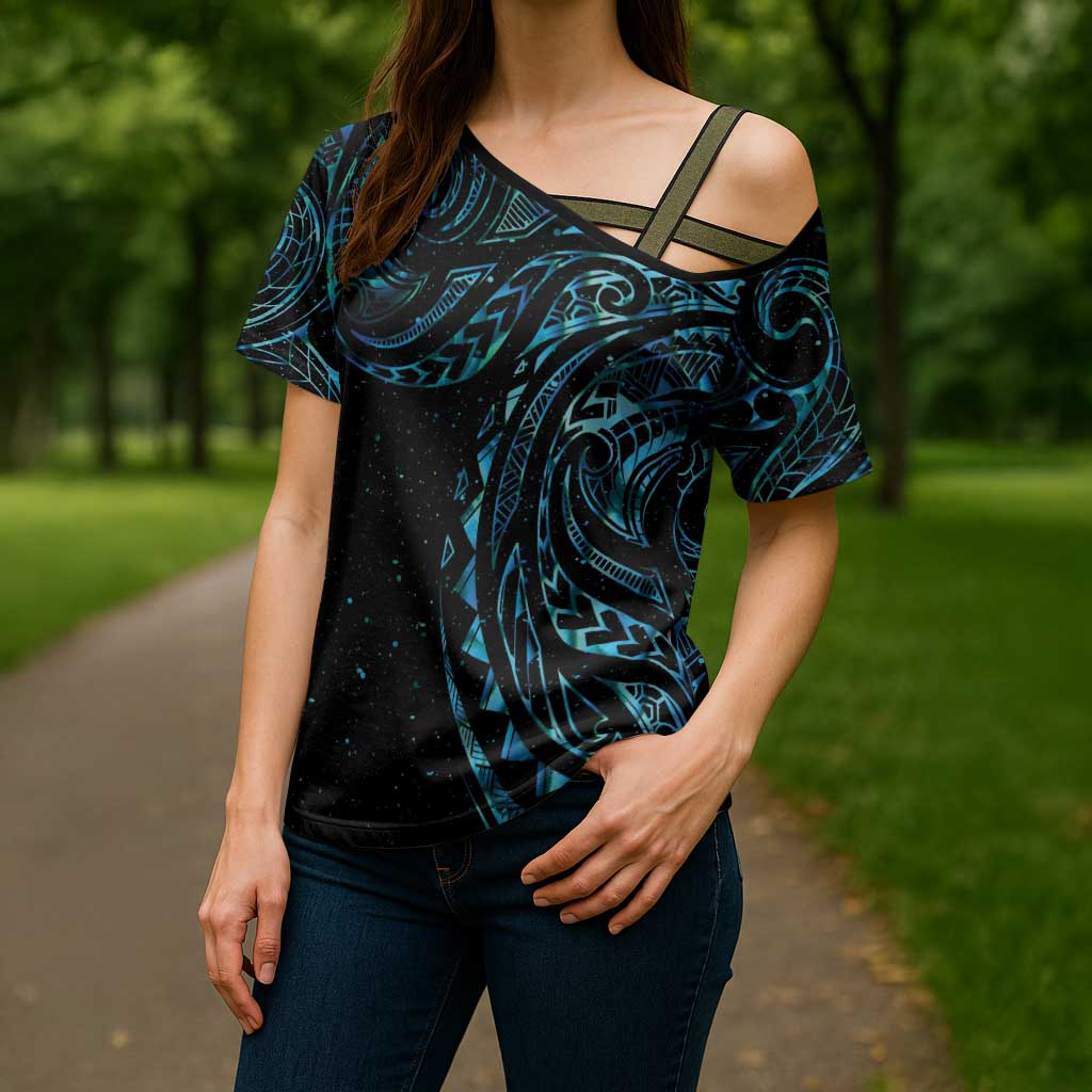 New Zealand Matariki Cross Shoulder Shirt Galaxy Maori Tribal Tattoo - Aussie Hoodie