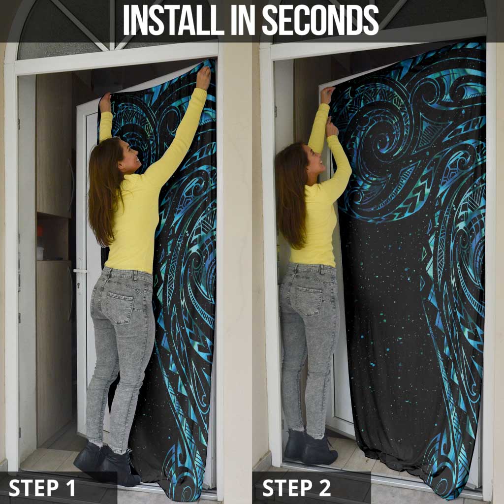 New Zealand Matariki Door Cover Galaxy Maori Tribal Tattoo - Aussie Hoodie