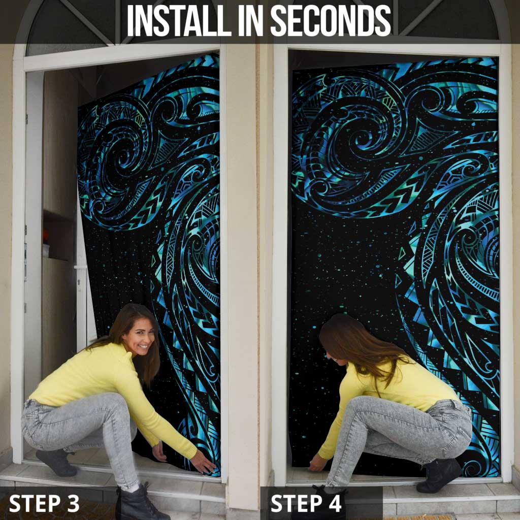 New Zealand Matariki Door Cover Galaxy Maori Tribal Tattoo - Aussie Hoodie