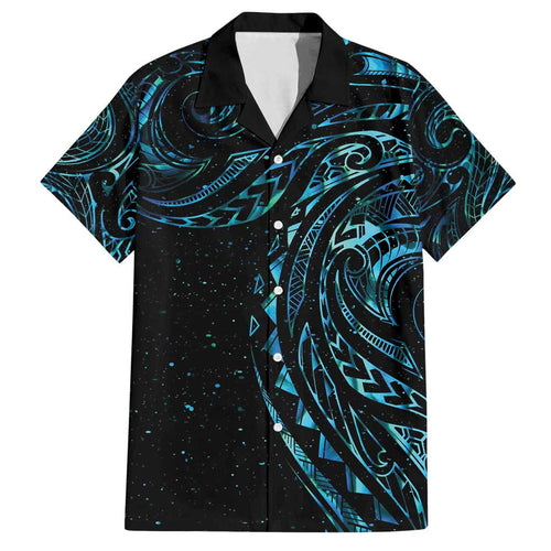 New Zealand Tribal Tattoo Family Matching Off Shoulder Short Dress and Hawaiian Shirt With Matariki Art