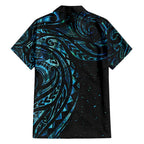 New Zealand Tribal Tattoo Family Matching Off Shoulder Short Dress and Hawaiian Shirt With Matariki Art