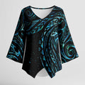 New Zealand Matariki Kimono Sleeve Blouse Galaxy Maori Tribal Tattoo - Aussie Hoodie