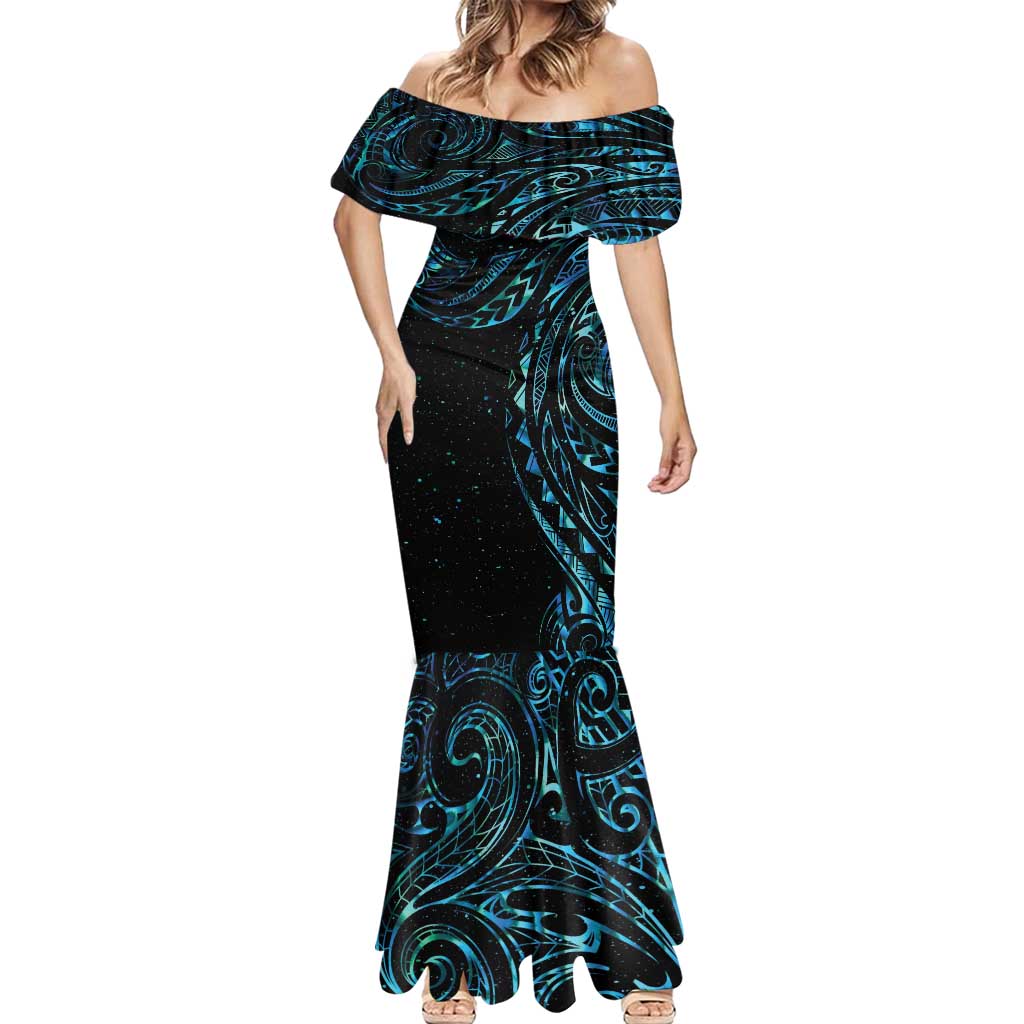 New Zealand Tribal Tattoo Mermaid Dress With Matariki Art