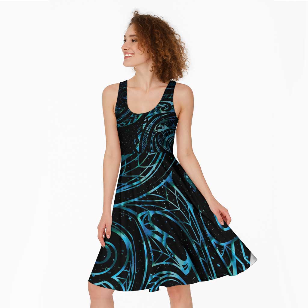 New Zealand Matariki Midi Dress Galaxy Maori Tribal Tattoo - Aussie Hoodie