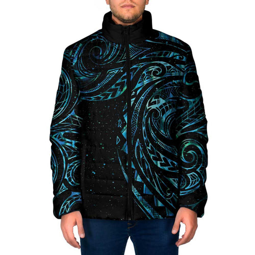New Zealand Matariki Padded Jacket Galaxy Maori Tribal Tattoo - Aussie Hoodie
