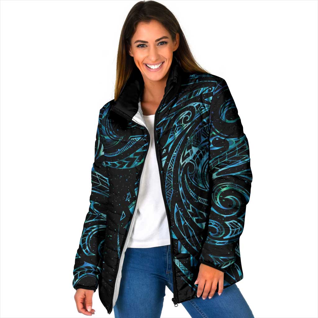 New Zealand Matariki Padded Jacket Galaxy Maori Tribal Tattoo - Aussie Hoodie