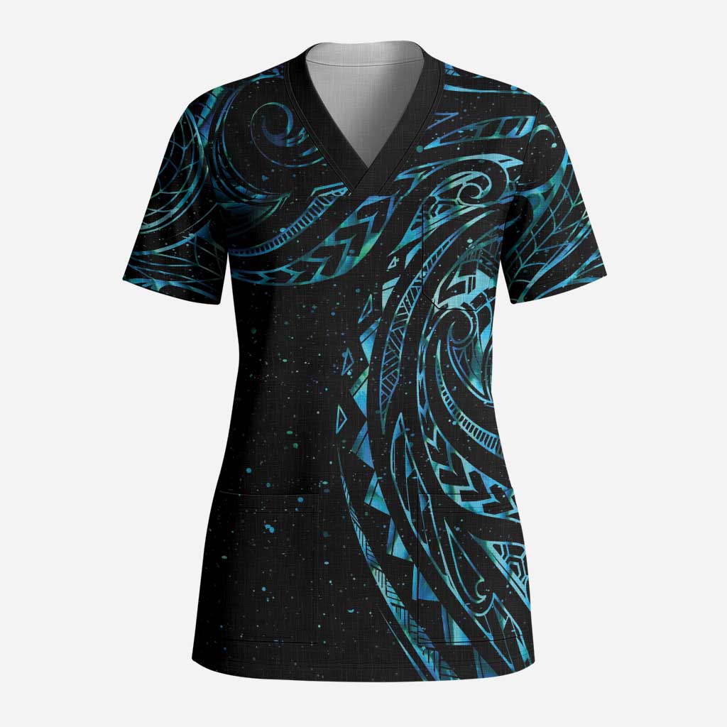 New Zealand Matariki Scrub Top Galaxy Maori Tribal Tattoo - Aussie Hoodie