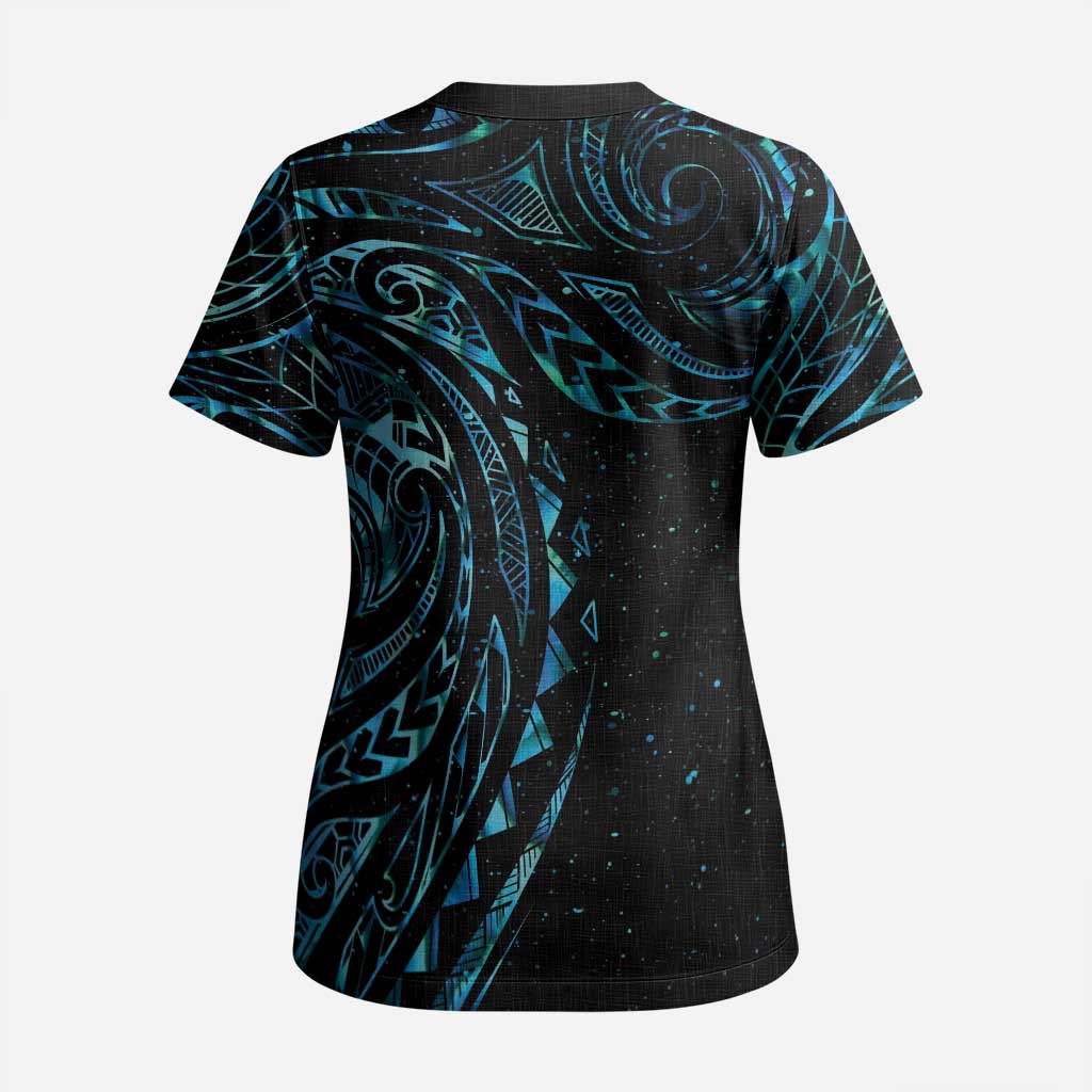 New Zealand Matariki Scrub Top Galaxy Maori Tribal Tattoo - Aussie Hoodie