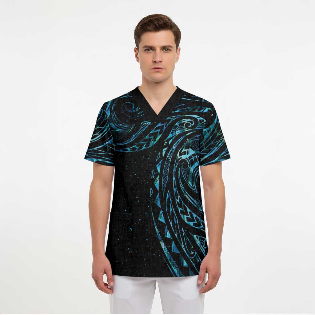New Zealand Matariki Scrub Top Galaxy Maori Tribal Tattoo - Aussie Hoodie