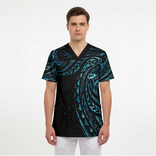 New Zealand Matariki Scrub Top Galaxy Maori Tribal Tattoo - Aussie Hoodie