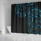 New Zealand Tribal Tattoo Shower Curtain With Matariki Art
