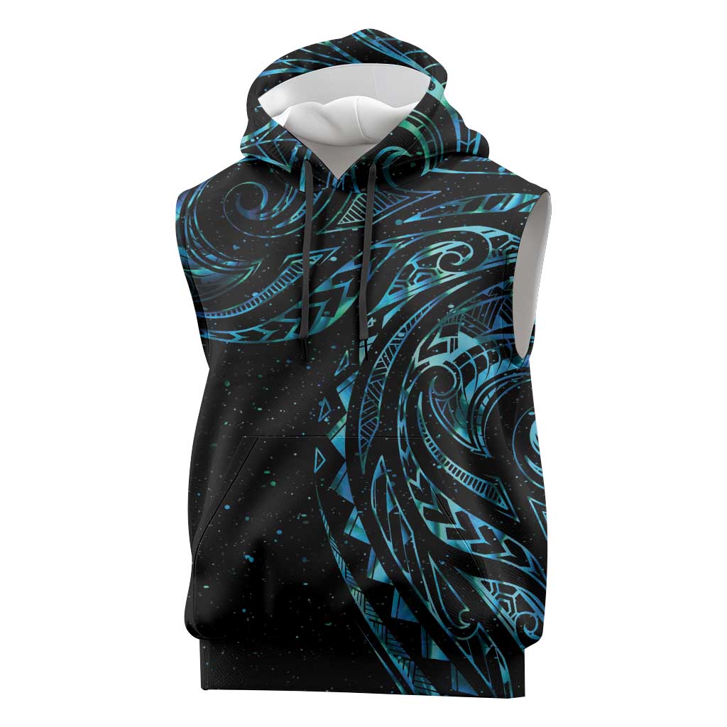 New Zealand Matariki Sleeveless Hoodie Galaxy Maori Tribal Tattoo - Aussie Hoodie