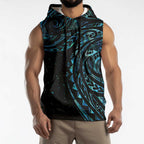 New Zealand Matariki Sleeveless Hoodie Galaxy Maori Tribal Tattoo - Aussie Hoodie
