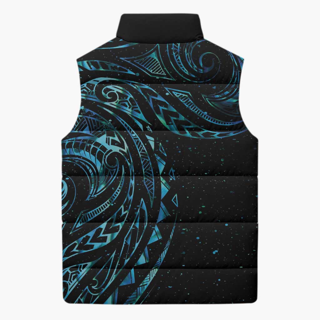 New Zealand Matariki Sleeveless Puffer Jacket Galaxy Maori Tribal Tattoo - Aussie Hoodie
