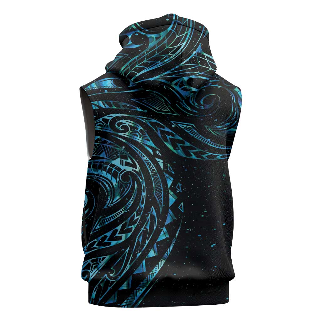 New Zealand Matariki Sleeveless Zip Hoodie Galaxy Maori Tribal Tattoo - Aussie Hoodie