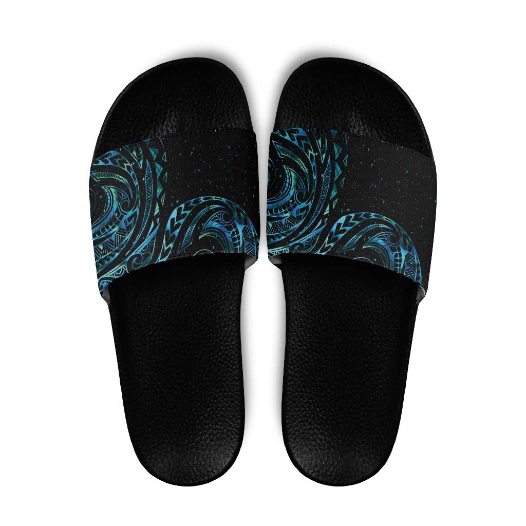 New Zealand Matariki Slide Sandals Galaxy Maori Tribal Tattoo - Aussie Hoodie