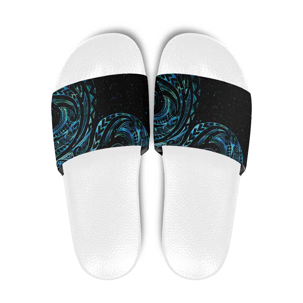 New Zealand Matariki Slide Sandals Galaxy Maori Tribal Tattoo - Aussie Hoodie